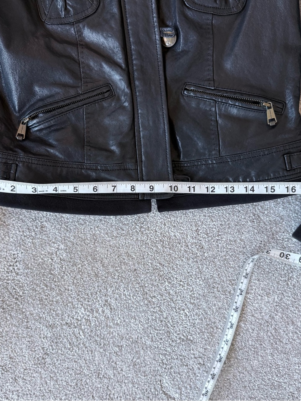 Black Andrew Marc Genuine Leather Moto Utility Jacket - Small w/ Hood - Picture 12 of 12